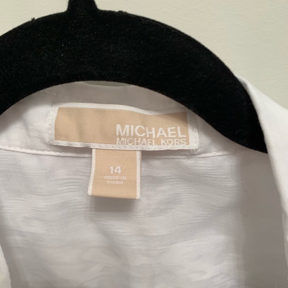 Michael Kors western print button down white shirt. - Picture 3 of 5